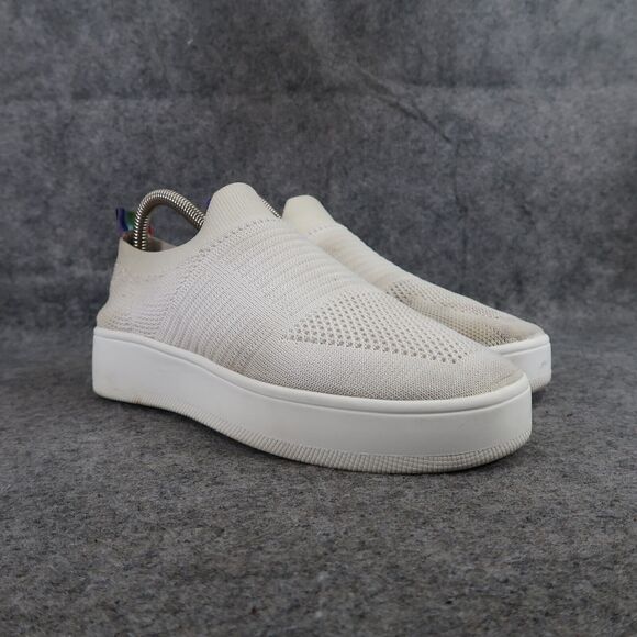 Steve Madden Shoes Womens 7 Sneakers Slip On Casual Fashion Knit White Platform - Picture 1 of 16